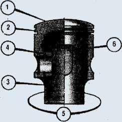 Поршень двухтактного двигателя